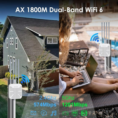 WAVLINK WN573HX1 WiFi 6 AX1800 IP67 Waterproof Outdoor Dual Band Wireless WiFi Routers, Plug:AU Plug - Wireless Routers by WAVLINK | Online Shopping South Africa | PMC Jewellery | Buy Now Pay Later Mobicred