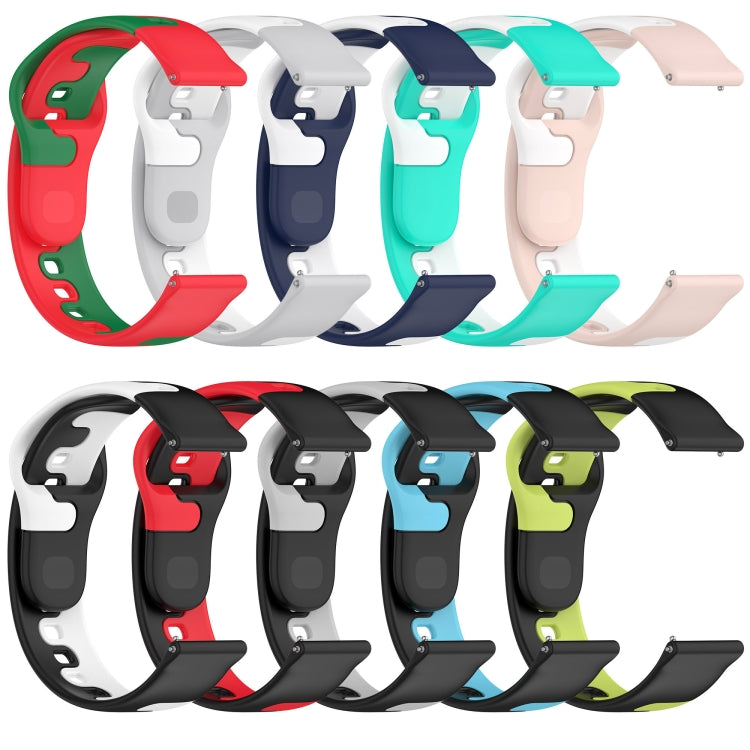 For Xiaomi Watch S1 Active 22mm Double Color Silicone Watch Band(Black+White) - Watch Bands by PMC Jewellery | Online Shopping South Africa | PMC Jewellery