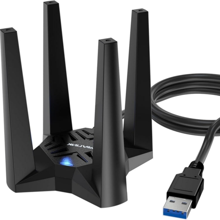 WAVLINK WN693X1 With 4x3dBi High Gain Antenna Magnetic Base AX1800 Dual Band USB WiFi 6 Adapter - USB Network Adapter by WAVLINK | Online Shopping South Africa | PMC Jewellery | Buy Now Pay Later Mobicred