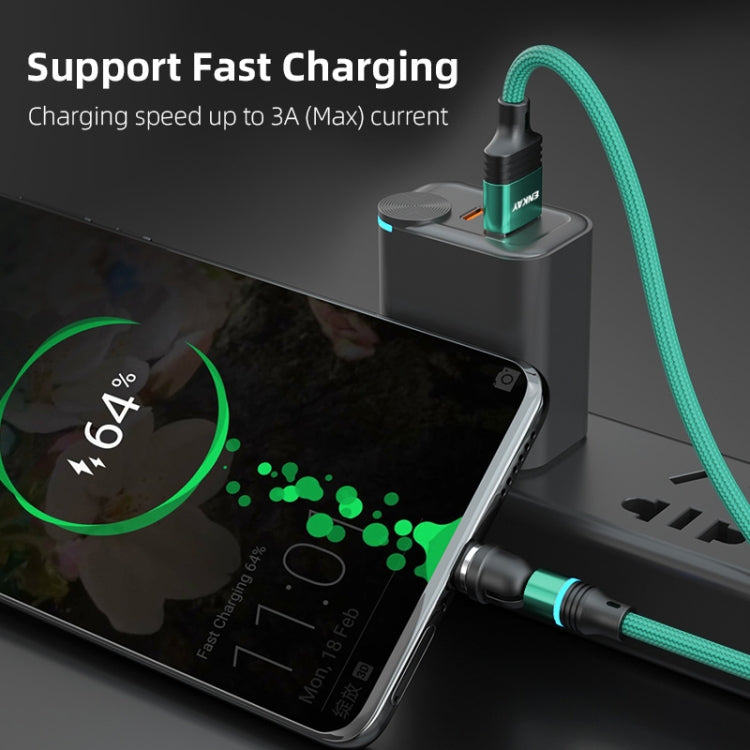 ENKAY 3 in 1 3A USB to Type-C / 8 Pin / Micro USB Magnetic 540 Degrees Rotating Fast Charging Cable, Length:1m(Black) - Charging Cable & Head by ENKAY | Online Shopping South Africa | PMC Jewellery | Buy Now Pay Later Mobicred