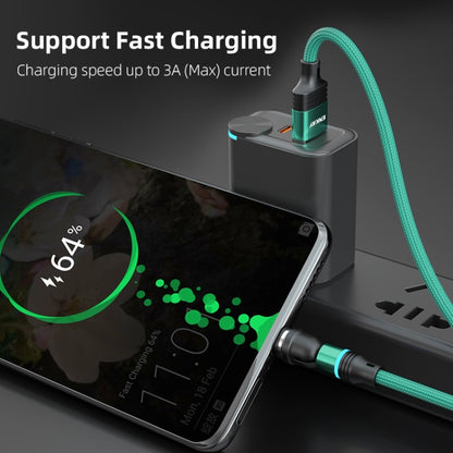 ENKAY 3 in 1 3A USB to Type-C / 8 Pin / Micro USB Magnetic 540 Degrees Rotating Fast Charging Cable, Length:1m(Purplele) - Charging Cable & Head by ENKAY | Online Shopping South Africa | PMC Jewellery | Buy Now Pay Later Mobicred