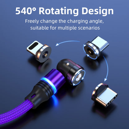 ENKAY 3 in 1 2.4A USB to Type-C / 8 Pin / Micro USB Magnetic 540 Degrees Rotating Charging Cable, Length:2m(Purplele) - Charging Cable & Head by ENKAY | Online Shopping South Africa | PMC Jewellery | Buy Now Pay Later Mobicred