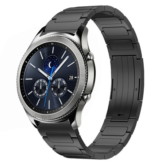 For Samsung Gear S3 Classic 22mm I-Shaped Titanium Alloy Watch Band(Black) - Watch Bands by PMC Jewellery | Online Shopping South Africa | PMC Jewellery