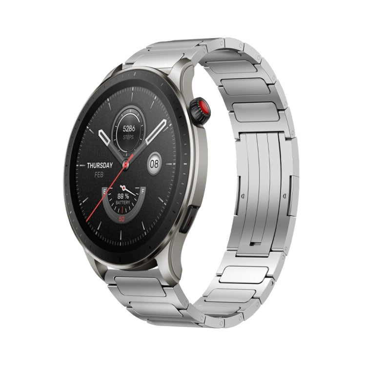 For Amazfit GTR 4 22mm I-Shaped Titanium Alloy Watch Band(Sliver) - Watch Bands by PMC TechLife | Online Shopping South Africa | PMC TechLife