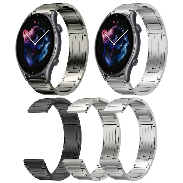 For Amazfit GTR 3 22mm I-Shaped Titanium Alloy Watch Band(Black) - free shipping - PMC TechLife - Order now!