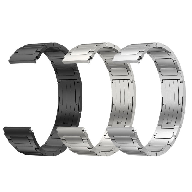 For Garmin Forerunner 255 22mm I-Shaped Titanium Alloy Watch Band(Black) - Watch Bands by PMC Jewellery | Online Shopping South Africa | PMC Jewellery