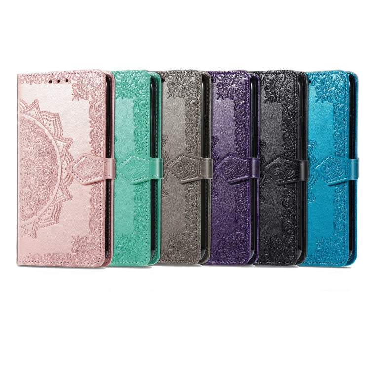For Samsung Galaxy S25 5G Mandala Flower Embossed Leather Phone Case(Gray) - Galaxy S25 5G Cases by PMC Jewellery | Online Shopping South Africa | PMC Jewellery | Buy Now Pay Later Mobicred