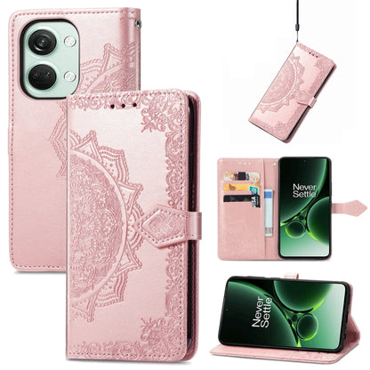 For OnePlus Nord 3 5G Mandala Flower Embossed Leather Phone Case(Rose Gold) - OnePlus Cases by PMC Jewellery | Online Shopping South Africa | PMC Jewellery | Buy Now Pay Later Mobicred