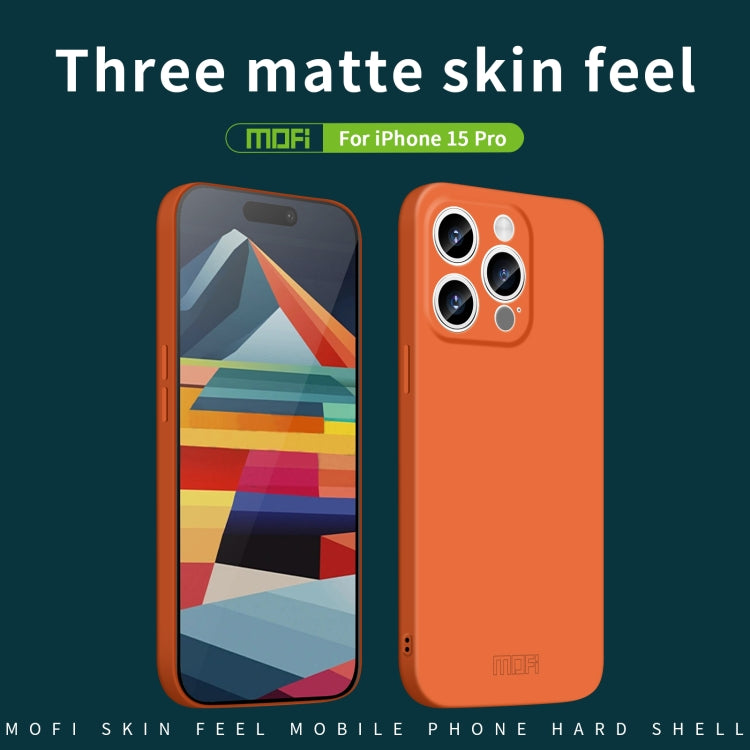 For iPhone 15 Pro MOFI Qin Series Skin Feel All-inclusive Silicone Phone Case(Blue) - iPhone 15 Pro Cases by MOFI | Online Shopping South Africa | PMC Jewellery