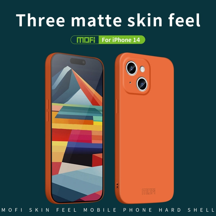 For iPhone 14 MOFI Qin Series Skin Feel All-inclusive PC Phone Case(Beige) - iPhone 14 Cases by MOFI | Online Shopping South Africa | PMC TechLife | Buy Now Pay Later Mobicred
