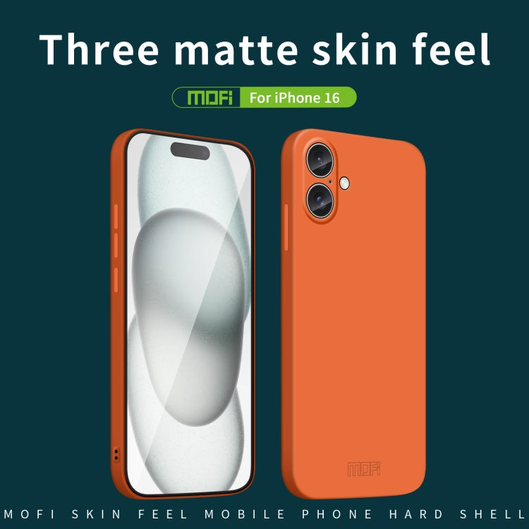 For iPhone 16 MOFI Qin Series Skin Feel All-inclusive PC Phone Case(Green) - iPhone 16 Cases by MOFI | Online Shopping South Africa | PMC Jewellery | Buy Now Pay Later Mobicred