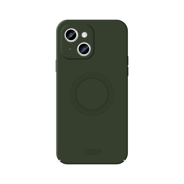 For iPhone 15 MOFI Qin Series Magsafe Skin Feel All-inclusive Silicone Phone Case(Green) - iPhone 15 Cases by MOFI | Online Shopping South Africa | PMC Jewellery