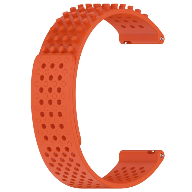 For Garmin Forerunner Sq2 20mm Holes Breathable 3D Dots Silicone Watch Band(Orange) - Watch Bands by PMC Jewellery | Online Shopping South Africa | PMC Jewellery