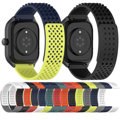 For Garmin Forerunner 245 20mm Holes Breathable 3D Dots Silicone Watch Band(White+Grey) - Watch Bands by PMC Jewellery | Online Shopping South Africa | PMC Jewellery