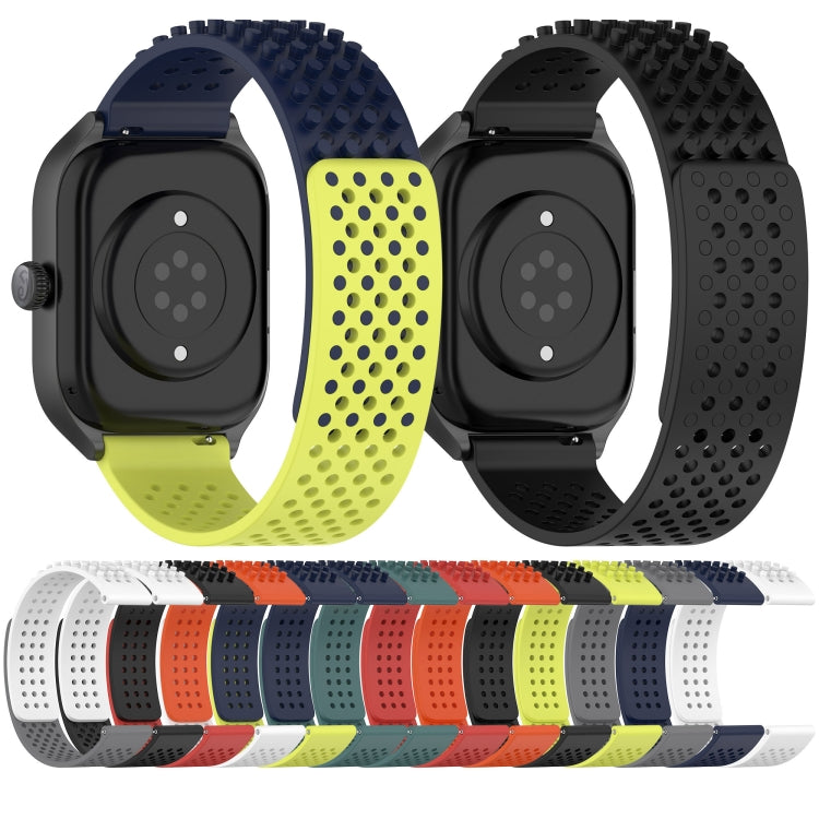 For Garmin VivoMove Style 20mm Holes Breathable 3D Dots Silicone Watch Band(White+Black) - Watch Bands by PMC Jewellery | Online Shopping South Africa | PMC Jewellery