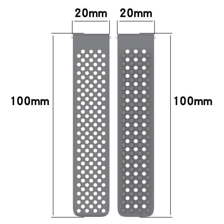 For Garmin Forerunner 245 20mm Holes Breathable 3D Dots Silicone Watch Band(White+Grey) - Watch Bands by PMC Jewellery | Online Shopping South Africa | PMC Jewellery