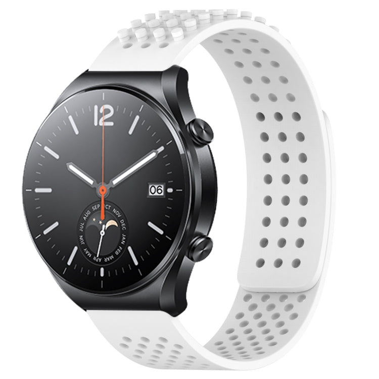 For Xiaomi MI Watch S1 22mm Holes Breathable 3D Dots Silicone Watch Band(White) - Watch Bands by PMC Jewellery | Online Shopping South Africa | PMC Jewellery