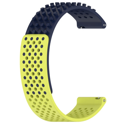 For Xiaomi MI Watch S1 22mm Holes Breathable 3D Dots Silicone Watch Band(Midnight Blue+Lime Green) - Watch Bands by PMC Jewellery | Online Shopping South Africa | PMC Jewellery