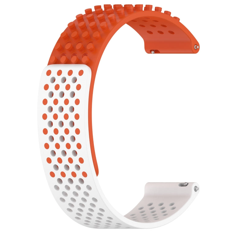 For Xiaomi Watch S1 Active 22mm Holes Breathable 3D Dots Silicone Watch Band(Orange+White) - Watch Bands by PMC Jewellery | Online Shopping South Africa | PMC Jewellery