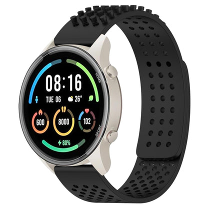 For Xiaomi MI Watch Sport 22mm Holes Breathable 3D Dots Silicone Watch Band(Black) - Watch Bands by PMC Jewellery | Online Shopping South Africa | PMC Jewellery