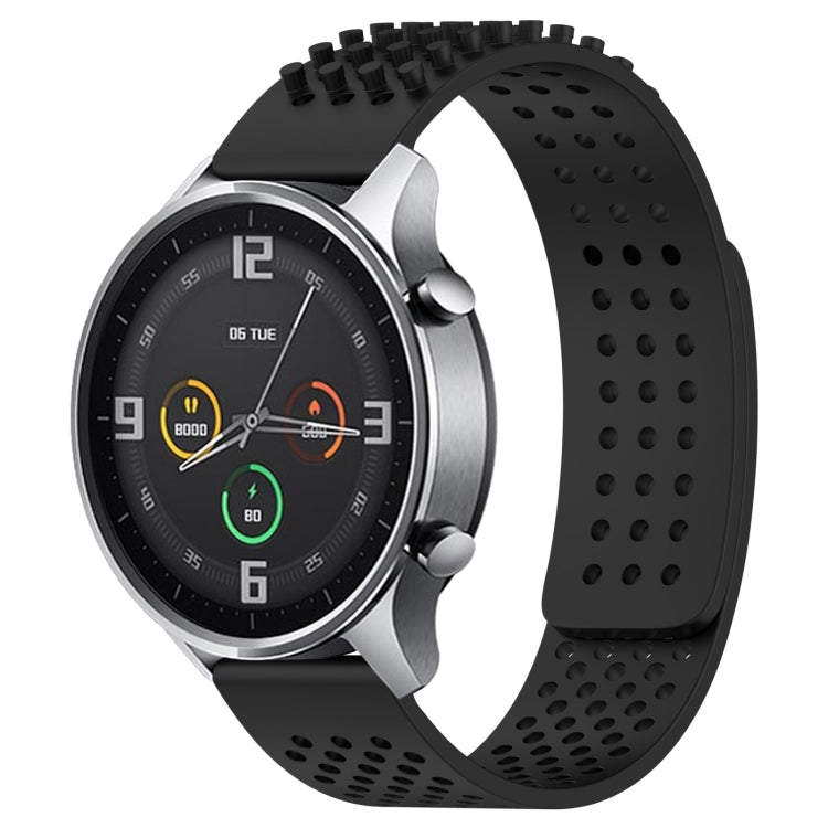 For Xiaomi MI Watch Color 22mm Holes Breathable 3D Dots Silicone Watch Band(Black) - Watch Bands by PMC Jewellery | Online Shopping South Africa | PMC Jewellery