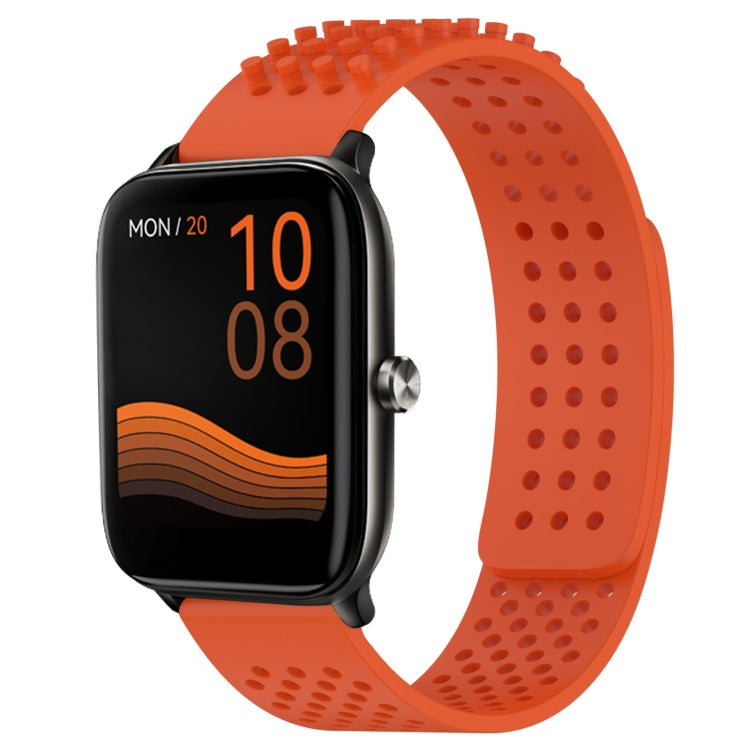 For Xiaomi Haylou GST LS09B 22mm Holes Breathable 3D Dots Silicone Watch Band(Orange) - Watch Bands by PMC Jewellery | Online Shopping South Africa | PMC Jewellery