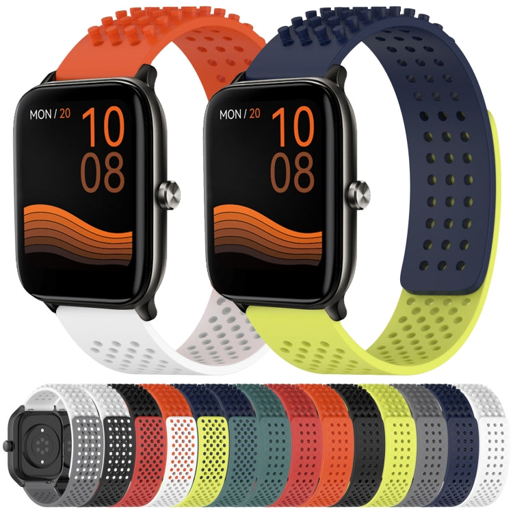 For Xiaomi MI Watch Sport 22mm Holes Breathable 3D Dots Silicone Watch Band(Black) - Watch Bands by PMC Jewellery | Online Shopping South Africa | PMC Jewellery