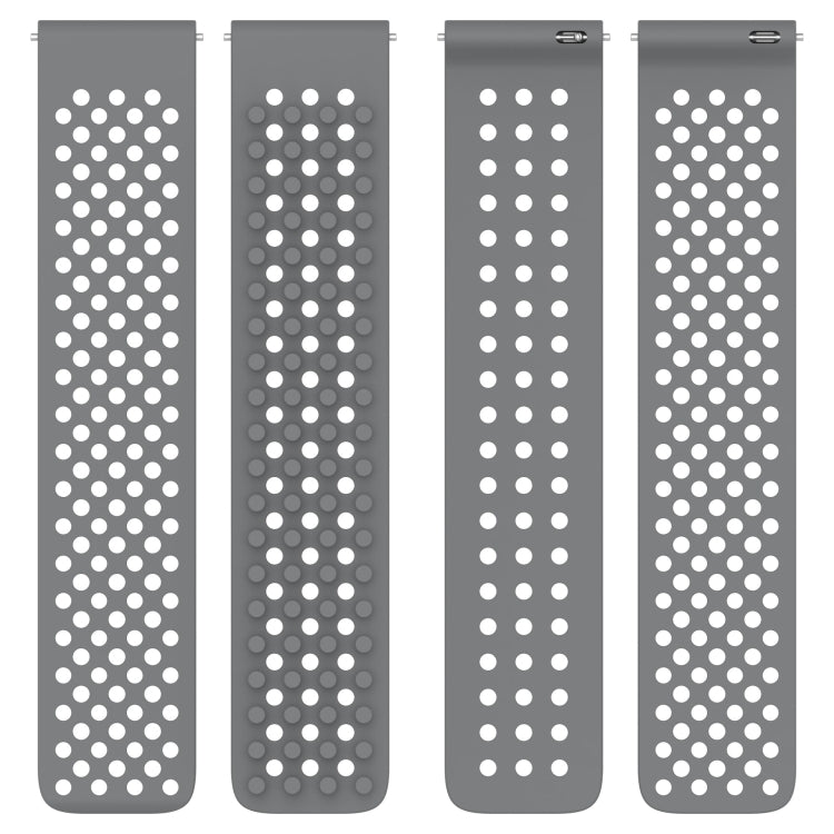 For Xiaomi Haylou RT2 LS10 22mm Holes Breathable 3D Dots Silicone Watch Band(Grey) - Watch Bands by PMC Jewellery | Online Shopping South Africa | PMC Jewellery