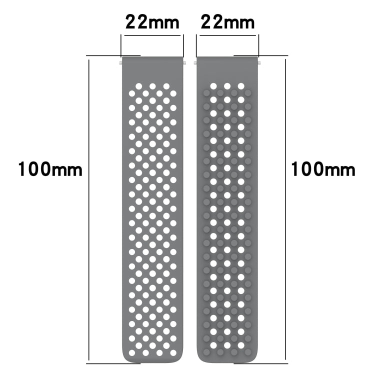 For Xiaomi Haylou RS4 LS12 22mm Holes Breathable 3D Dots Silicone Watch Band(Grey) - Watch Bands by PMC Jewellery | Online Shopping South Africa | PMC Jewellery