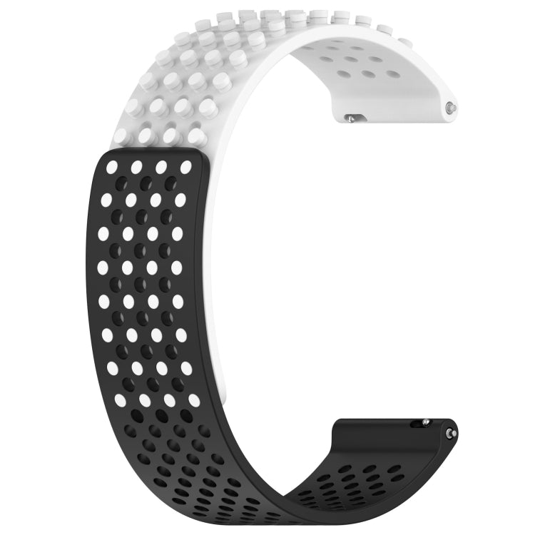 For Amazfit GTR 4 22mm Holes Breathable 3D Dots Silicone Watch Band(White+Black) - Watch Bands by PMC Jewellery | Online Shopping South Africa | PMC Jewellery