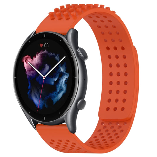 For Amazfit GTR 3 22mm Holes Breathable 3D Dots Silicone Watch Band(Orange) - Watch Bands by PMC Jewellery | Online Shopping South Africa | PMC Jewellery