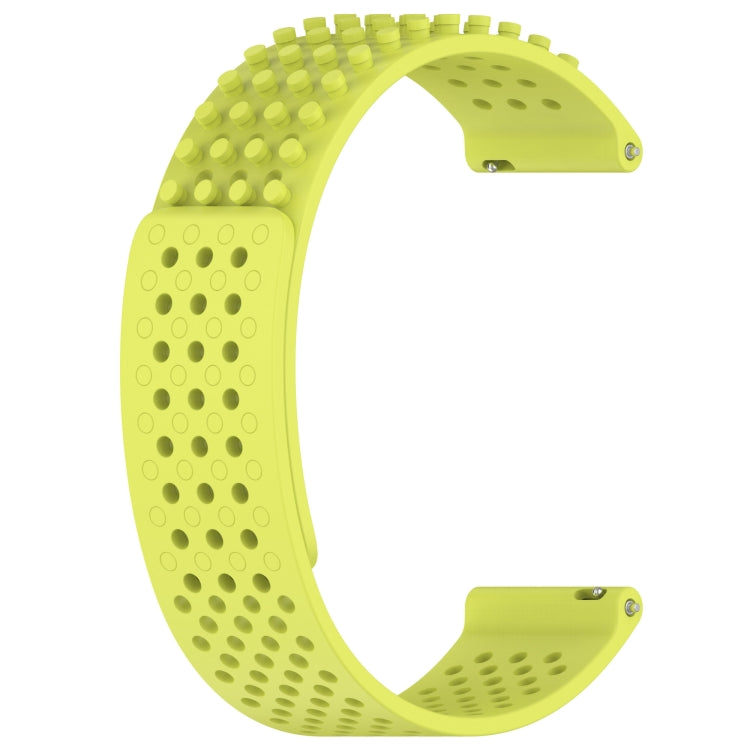 For Amazfit GTR 2 22mm Holes Breathable 3D Dots Silicone Watch Band(Lime Green) - Watch Bands by PMC Jewellery | Online Shopping South Africa | PMC Jewellery