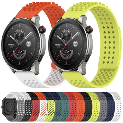 For Amazfit GTR 47mm 22mm Holes Breathable 3D Dots Silicone Watch Band(Red) - Watch Bands by PMC Jewellery | Online Shopping South Africa | PMC Jewellery