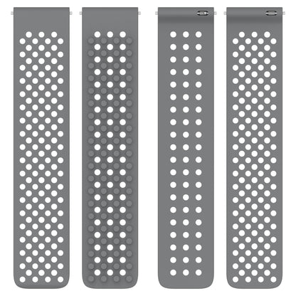 For Amazfit GTR 47mm 22mm Holes Breathable 3D Dots Silicone Watch Band(White+Grey) - Watch Bands by PMC Jewellery | Online Shopping South Africa | PMC Jewellery