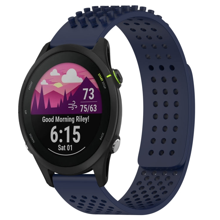 For Garmin Forerunner 255 22mm Holes Breathable 3D Dots Silicone Watch Band(Midnight Blue) - Watch Bands by PMC Jewellery | Online Shopping South Africa | PMC Jewellery