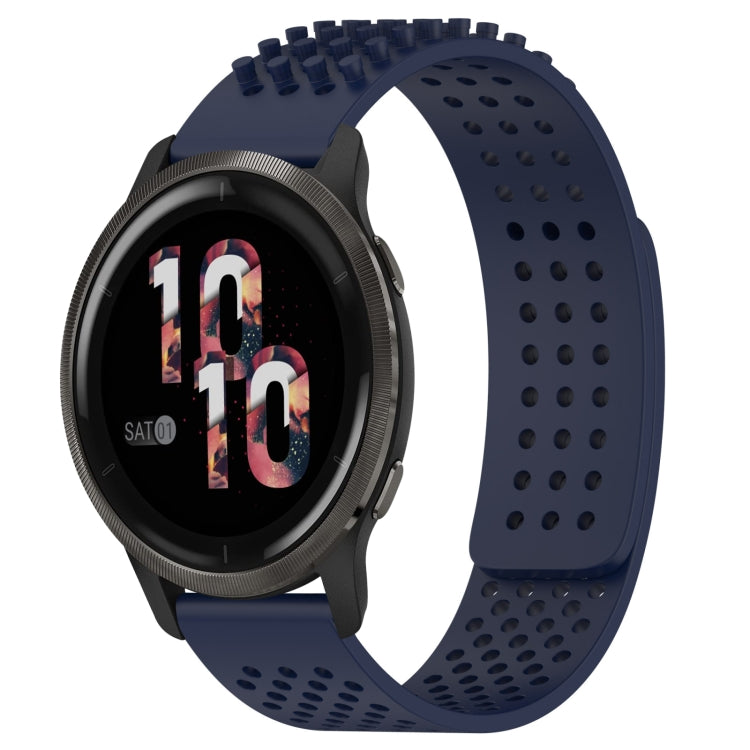 For Garmin Venu 2 22mm Holes Breathable 3D Dots Silicone Watch Band(Midnight Blue) - Watch Bands by PMC Jewellery | Online Shopping South Africa | PMC Jewellery