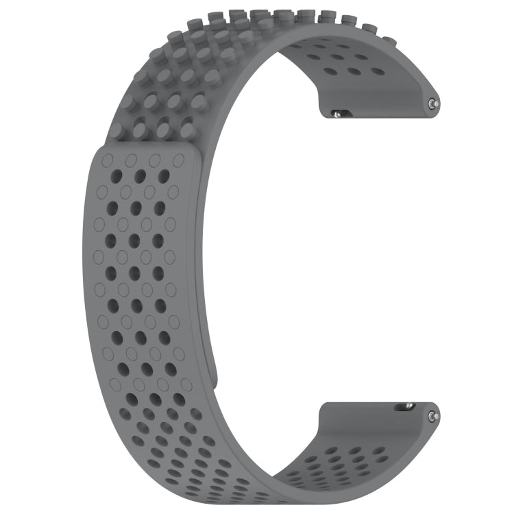 For Garmin Vivoactive 4 22mm Holes Breathable 3D Dots Silicone Watch Band(Grey) - Watch Bands by PMC TechLife | Online Shopping South Africa | PMC TechLife