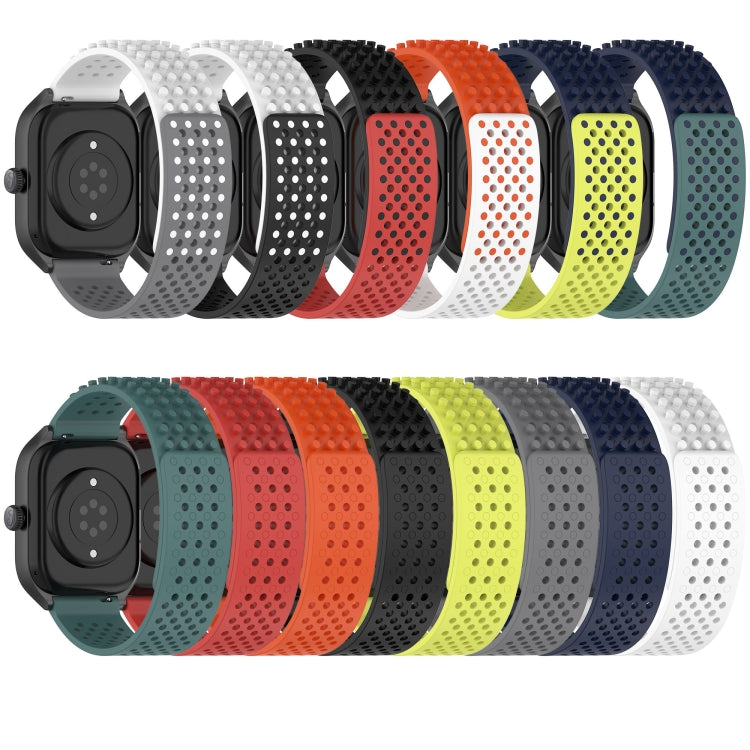 For Garmin Vivoactive 4 22mm Holes Breathable 3D Dots Silicone Watch Band(Grey) - Watch Bands by PMC TechLife | Online Shopping South Africa | PMC TechLife