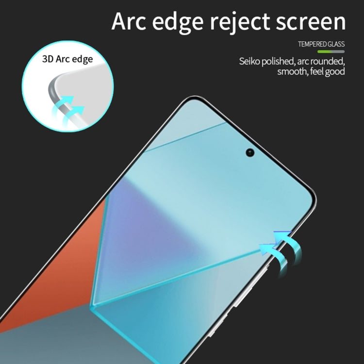 For Redmi Note 13 / Note 13 Pro MOFI 9H 3D Explosion-proof Tempered Glass Film(Black) - Note 13 Pro Tempered Glass by MOFI | Online Shopping South Africa | PMC Jewellery