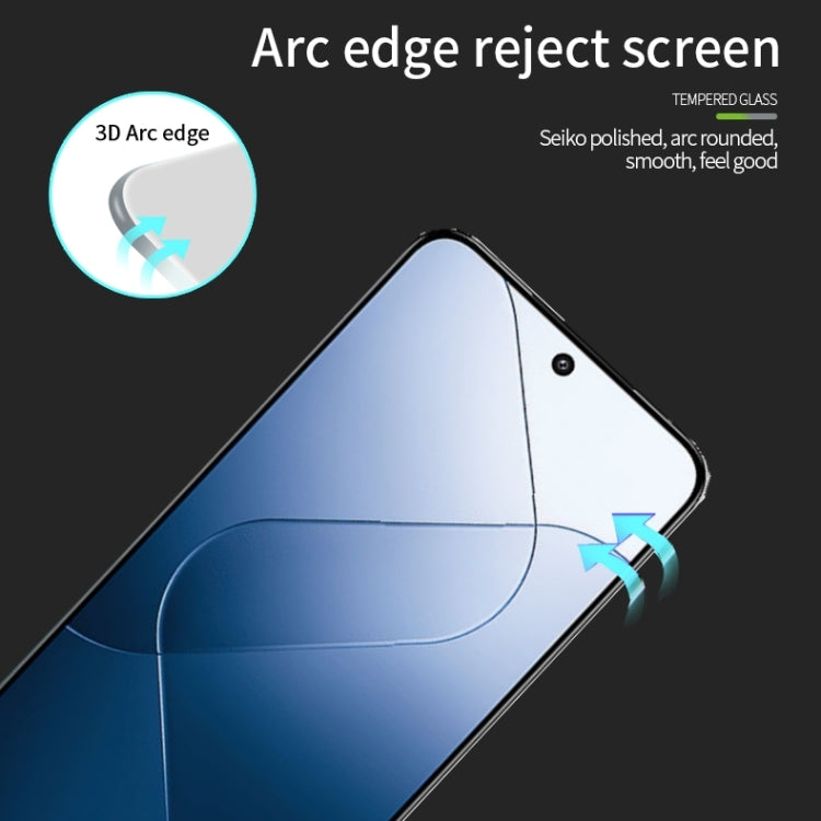 For Xiaomi 14 MOFI 9H 3D Explosion-proof Tempered Glass Film(Black) - 14 Tempered Glass by MOFI | Online Shopping South Africa | PMC TechLife