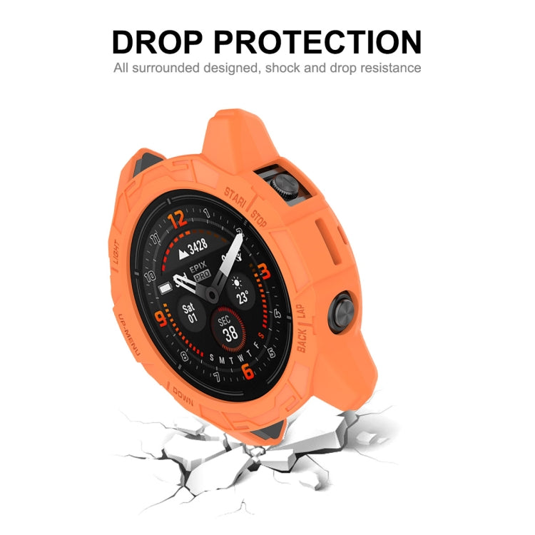 For Garmin Epix Pro 42mm / Fenix 7S / 7S Pro ENKAY Hat-Prince TPU Armor Designed Watch Protective Case(Orange) - Watch Cases by ENKAY | Online Shopping South Africa | PMC Jewellery | Buy Now Pay Later Mobicred