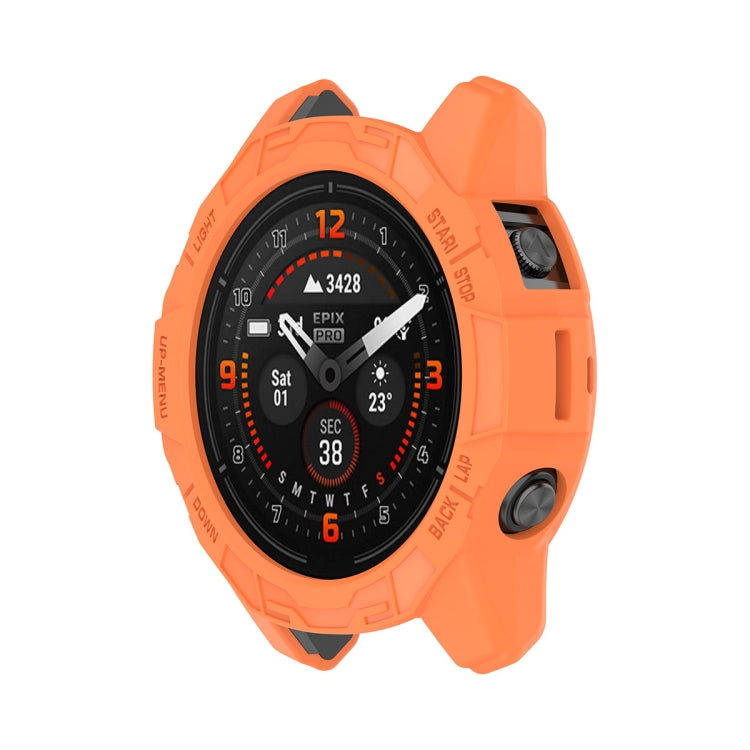 For Garmin Epix Pro 47mm / Fenix 7 / 7 Pro ENKAY Hat-Prince TPU Armor Designed Watch Protective Case(Orange) - Watch Cases by ENKAY | Online Shopping South Africa | PMC Jewellery | Buy Now Pay Later Mobicred