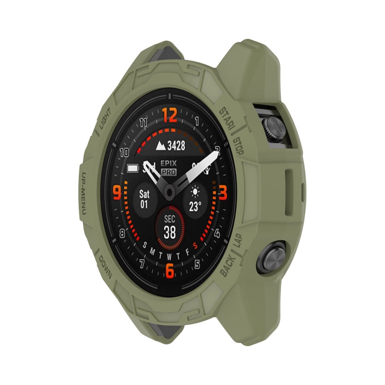 For Garmin Epix Pro 47mm / Fenix 7 / 7 Pro ENKAY Hat-Prince TPU Armor Designed Watch Protective Case(Dark Green) - Watch Cases by ENKAY | Online Shopping South Africa | PMC Jewellery