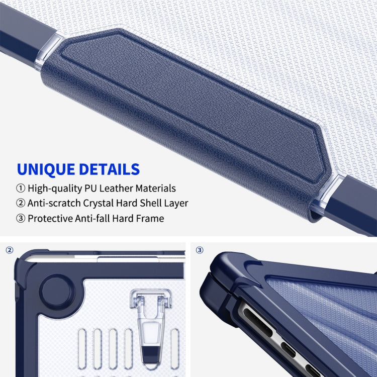 For MacBook Air 15.3 A2941/M3 2024 A3114 ENKAY Hat-Prince 3 in 1 Protective Bracket Case Cover Hard Shell with TPU Keyboard Film / PET Screen Protector, Version:EU(Dark Blue) - free shipping - PMC TechLife - Order now!