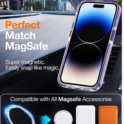 For iPhone 13 Pro Max Dual-color MagSafe TPU Hybrid Clear PC Shockproof Phone Case(Blue) - iPhone 13 Pro Max Cases by PMC Jewellery | Online Shopping South Africa | PMC Jewellery