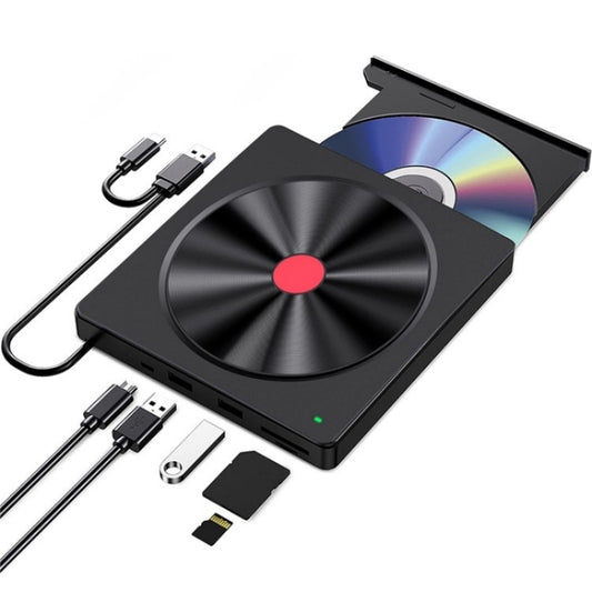 052 USB + Type-C DVD Burner Readable SD / TF Card DVD-RW Recorder PC External Optical Drive - Rewritable Drive by PMC Jewellery | Online Shopping South Africa | PMC Jewellery | Buy Now Pay Later Mobicred