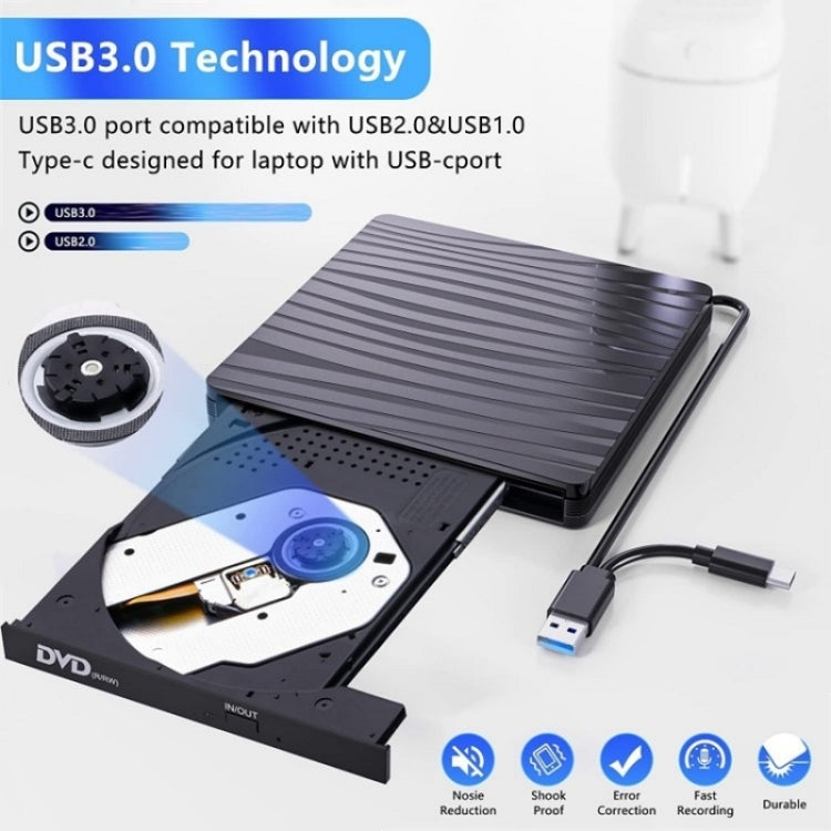 BT689 Portable DVD Burner External Optical Drive CD Player Win10 USB Optical Drive Recorder - Rewritable Drive by PMC Jewellery | Online Shopping South Africa | PMC Jewellery | Buy Now Pay Later Mobicred