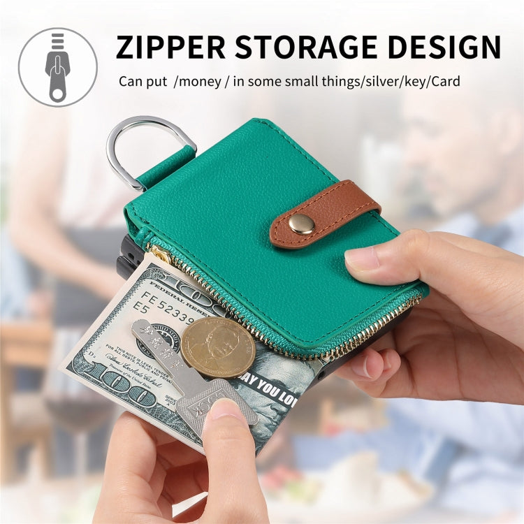For OPPO Find N3 Flip Vertical Flip Zipper Wallet Ring Leather Phone Case(Green) - Find N3 Flip Cases by PMC TechLife | Online Shopping South Africa | PMC TechLife | Buy Now Pay Later Mobicred