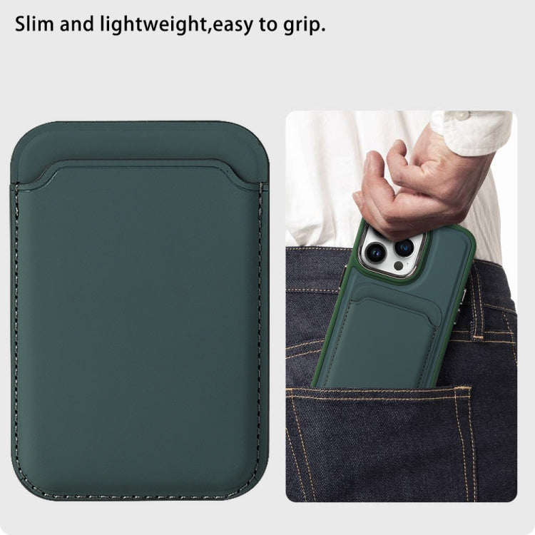 For iPhone 15 Pro Imitation Liquid Skin Feel Plating Magsafe Card Bag Phone Case(Green) - iPhone 15 Pro Cases by PMC Jewellery | Online Shopping South Africa | PMC Jewellery