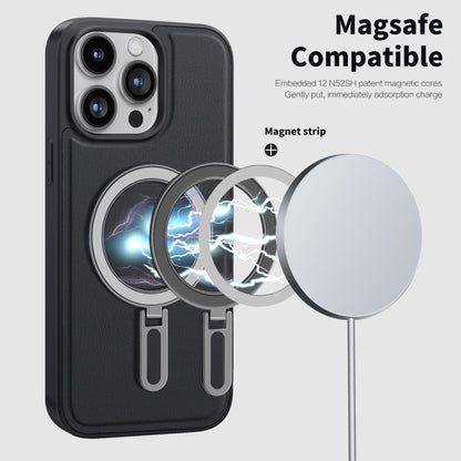 For iPhone 15 Plus Shield MagSafe Magnetic Holder Phone Case(Blue) - iPhone 15 Plus Cases by PMC Jewellery | Online Shopping South Africa | PMC Jewellery